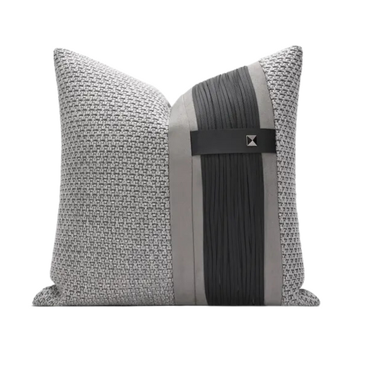 The Perfect Gentlemen Embellished Designer Throw Cover in Grey & Black