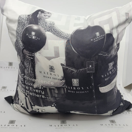 Custom Picture Pillow in Black and White