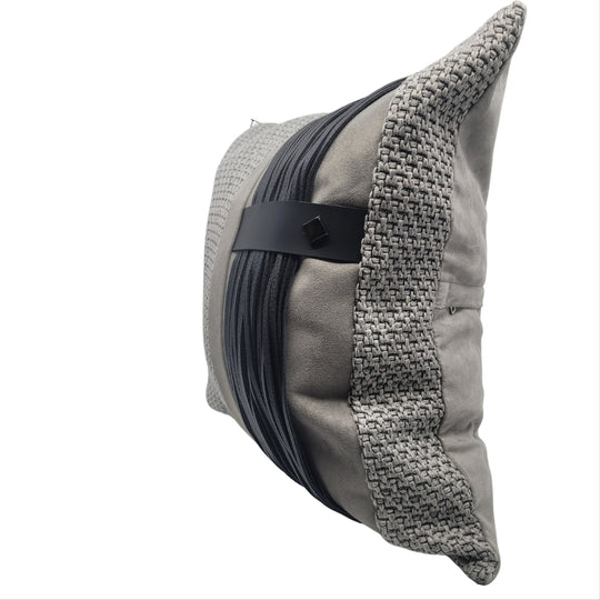 The Perfect Gentlemen Embellished Designer Throw Cover in Grey & Black